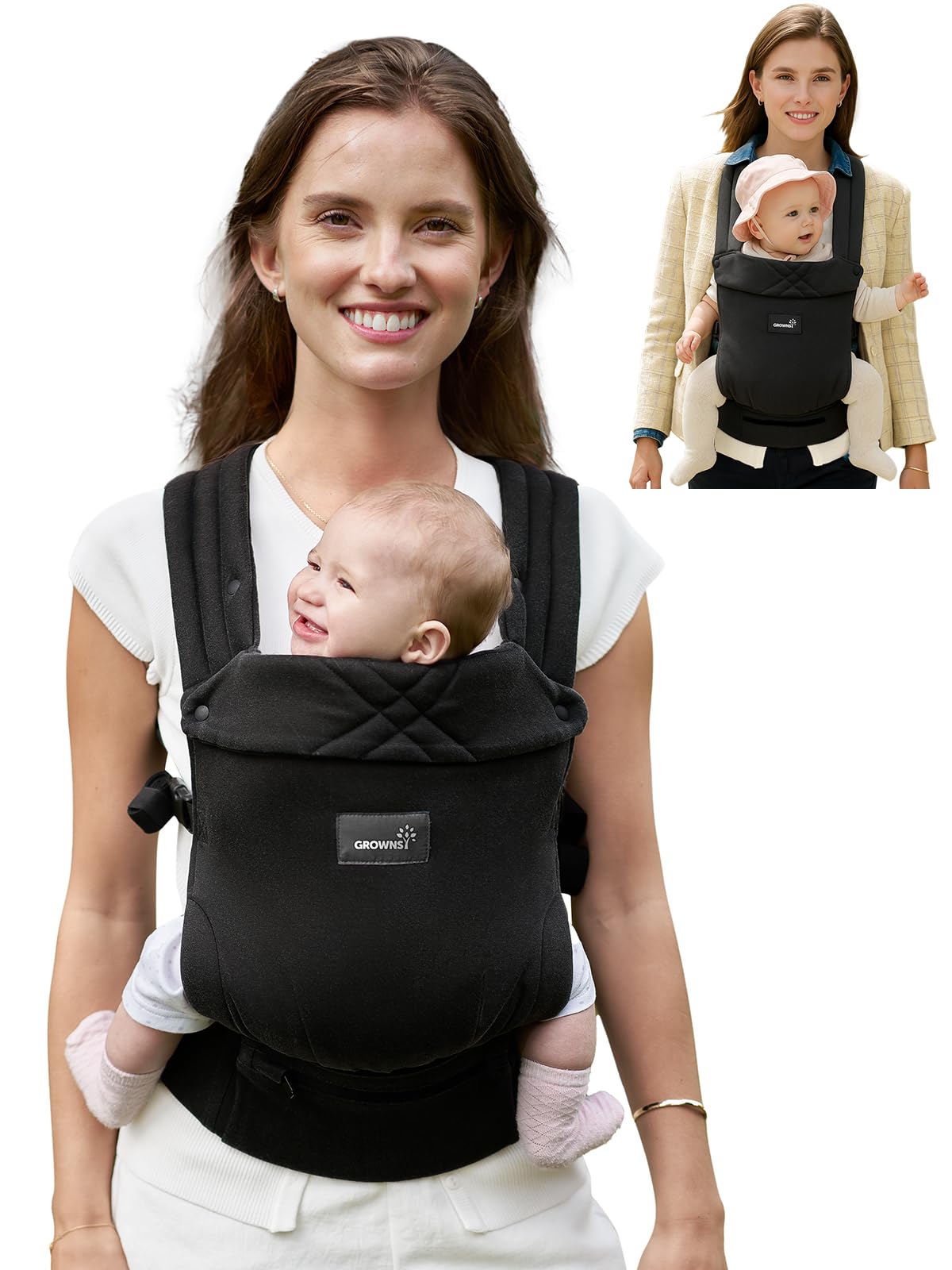 GROWNSY baby carrier foldable head support for neck protection