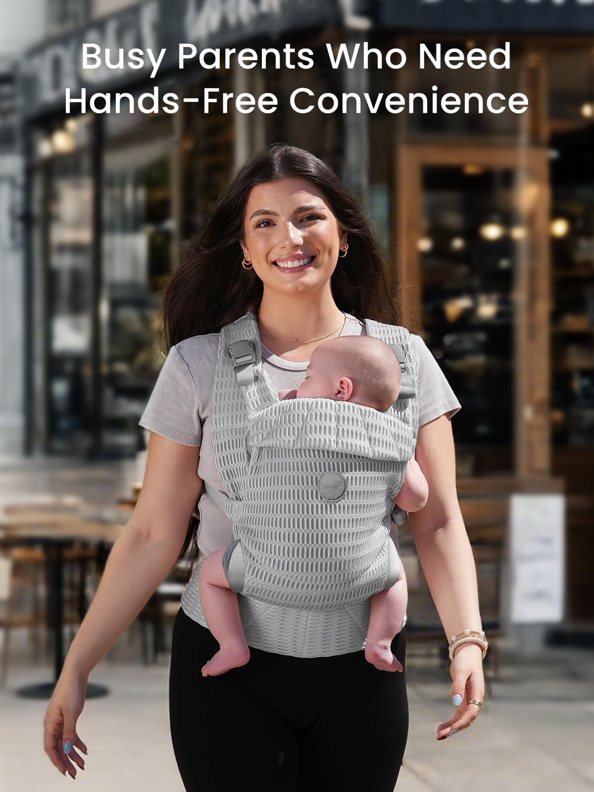 GROWNSY hands-free use enables front and back carrying options.