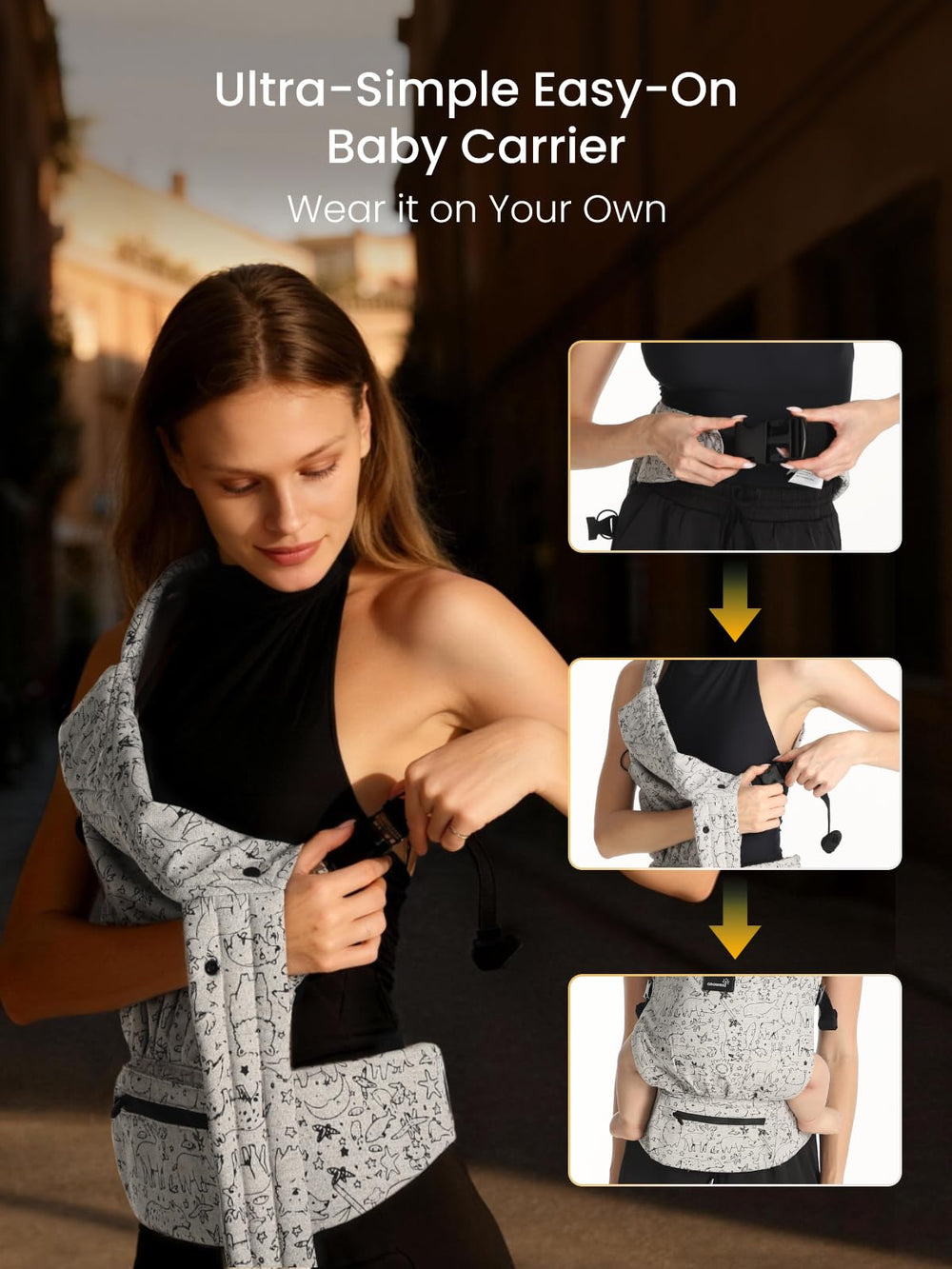 GROWNSY inward-facing option provides close protection for newborns.