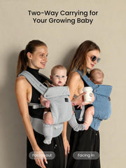 Grownsy baby carrier side view showing slim profile and breathable fabric