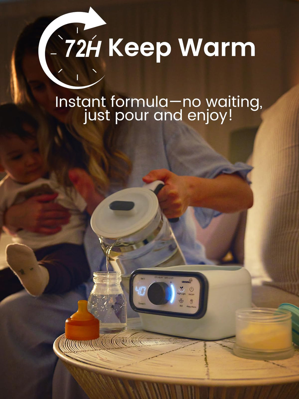 GROWNSY Baby Instant Warmer auto shut-off safety feature in action