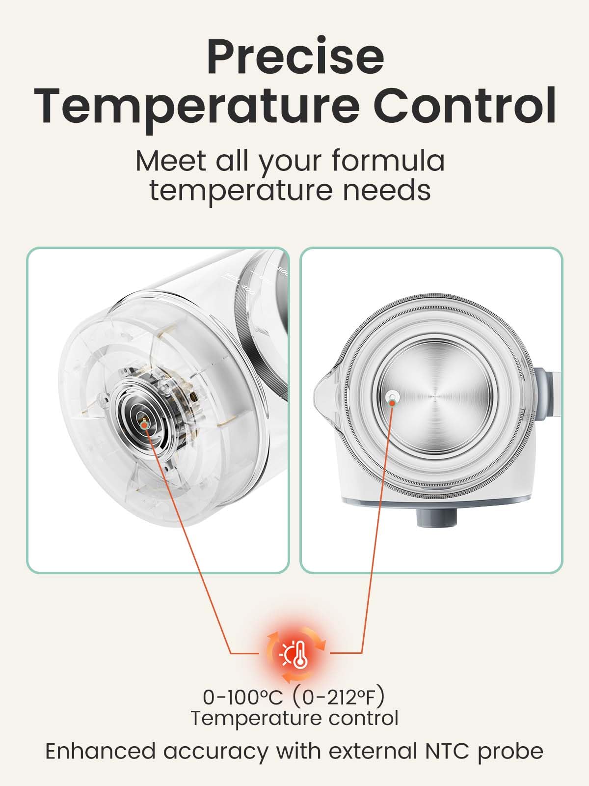 GROWNSY Baby Instant Warmer glass body detail emphasizes safety and clarity