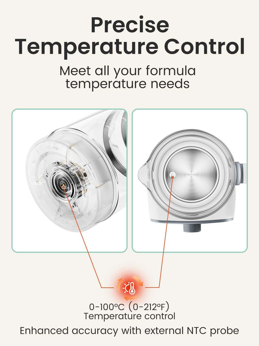 GROWNSY Baby Instant Warmer glass body detail emphasizes safety and clarity