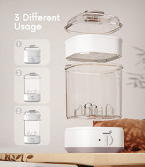 GROWNSY bottle sterilizer bottles pacifiers view demonstrates universal fit