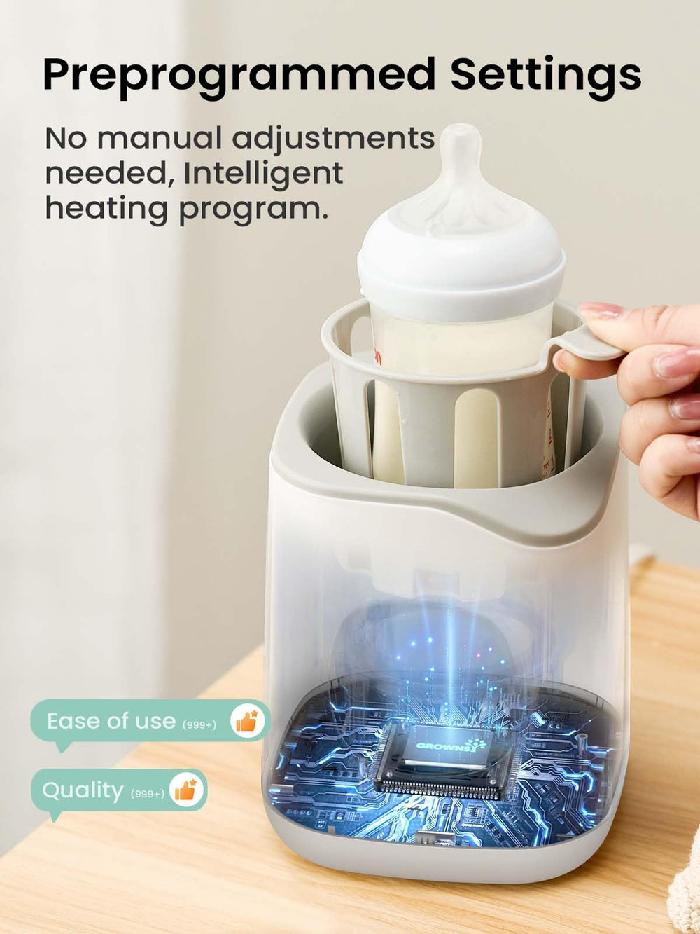 GROWNSY Bottle Warmer ideal for registry or gift packaging.