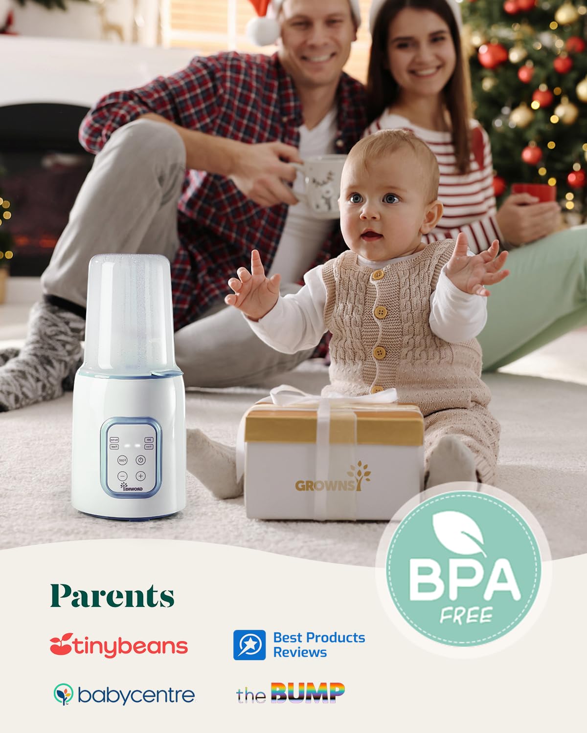 GROWNSY Bottle Warmer keep-warm mode maintains temperature between feeds.