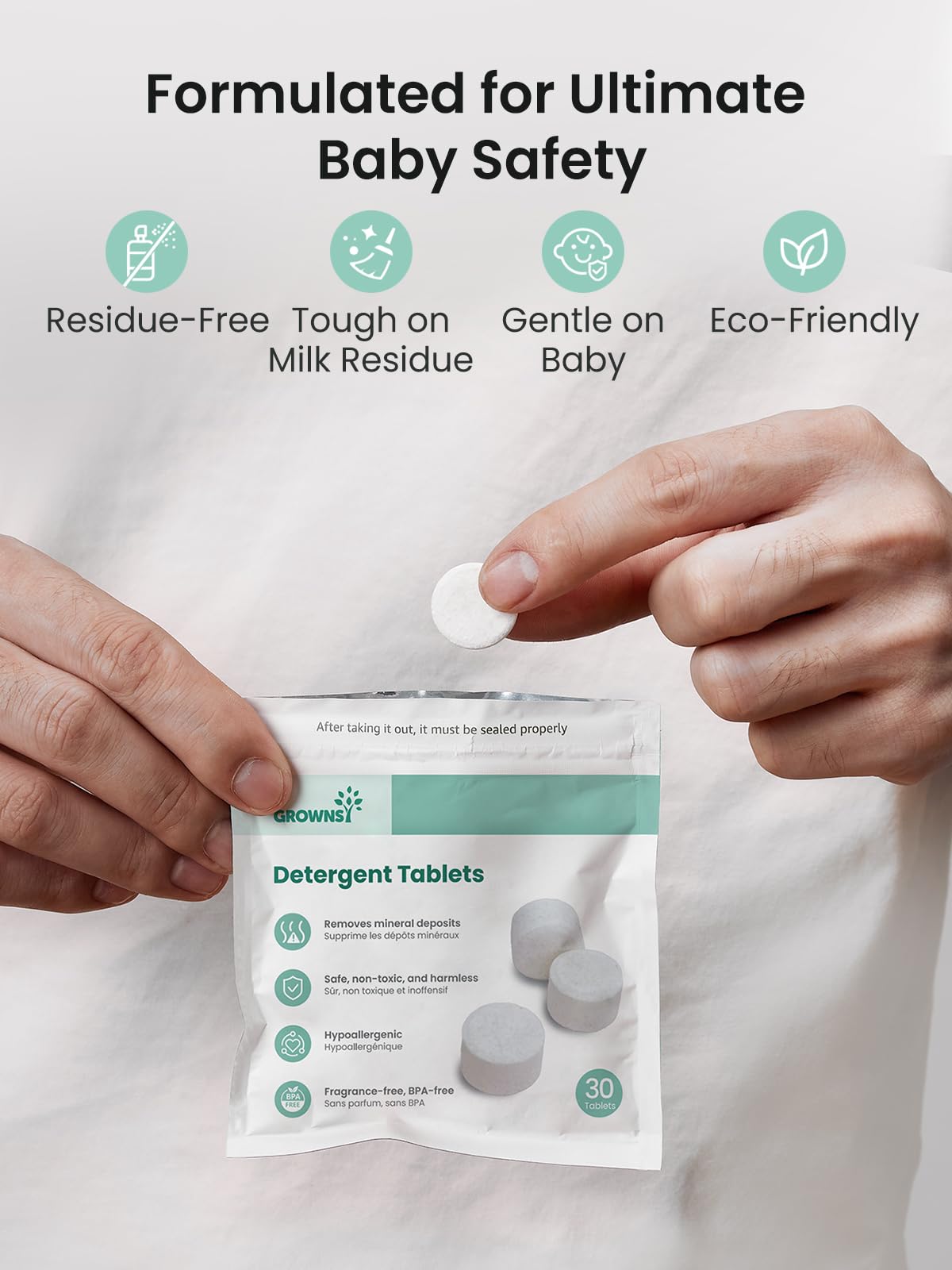 GROWNSY 40 count packaging is travel friendly for caregivers on the go