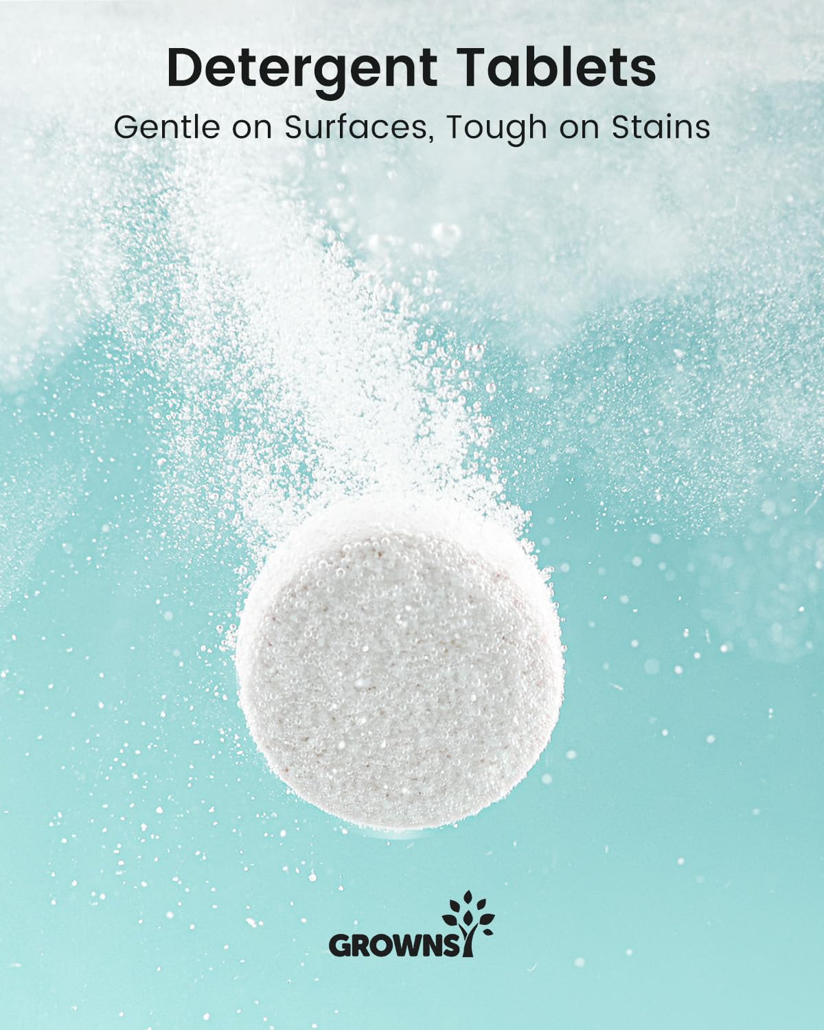 GROWNSY detergent tablets in baby-safe formula suitable for gentle cleaning.
