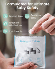 GROWNSY detergent tablets illustrate compatibility with KleanPal Pro bottle washers.