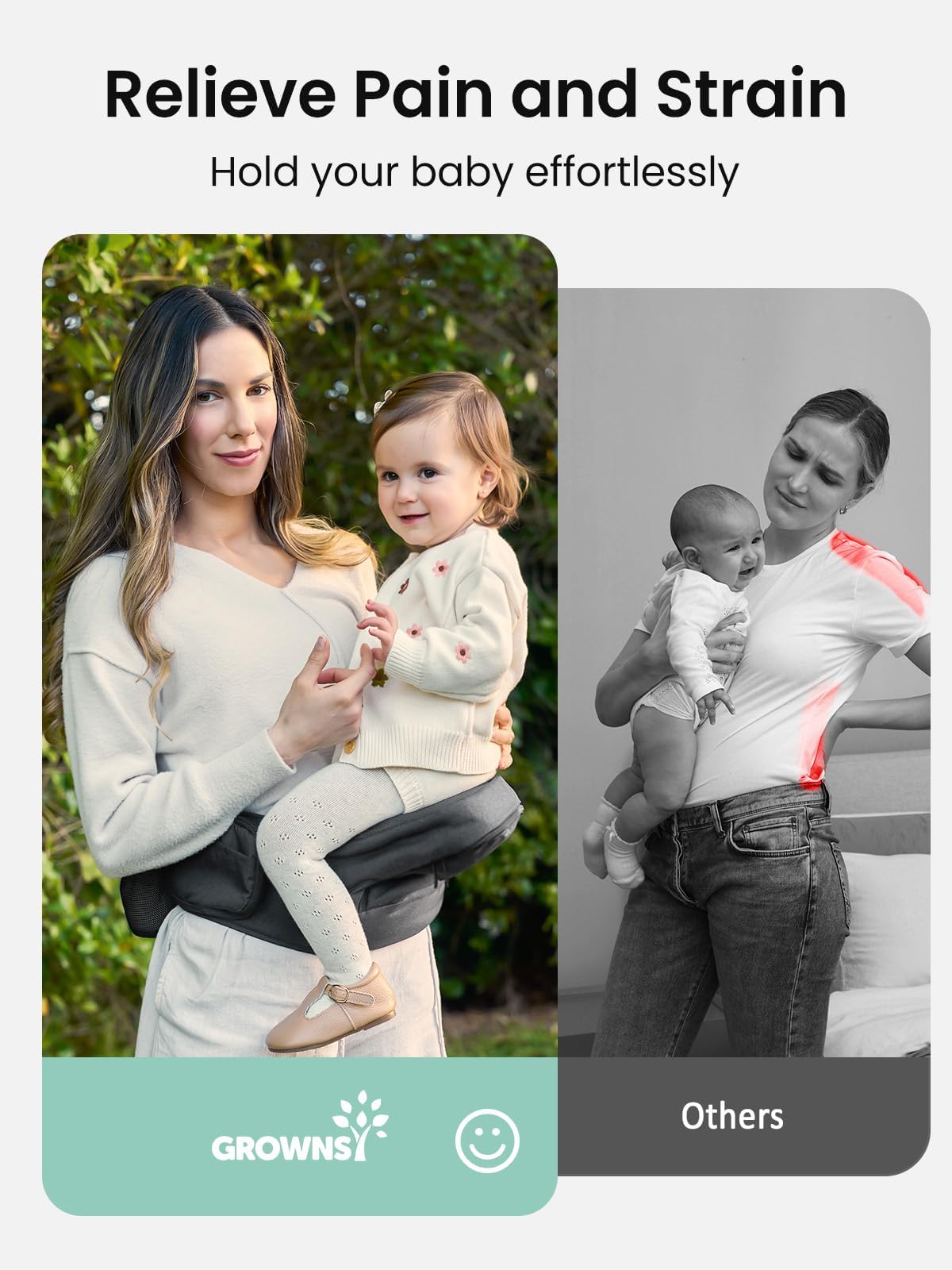 GROWNSY extended waistband adjusts for comfortable fit as you move with your toddler.