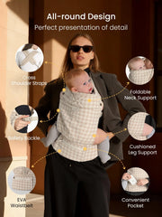 GROWNSY hands-free carrier enables convenient, secure babywear during daily tasks.
