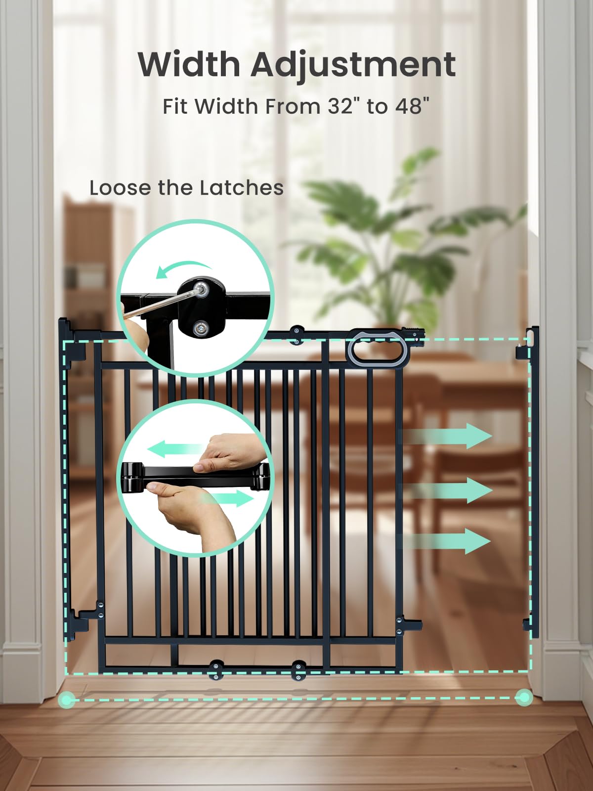 GROWNSY hardware-mounted installation provides sturdy safety at doorways and stairs.