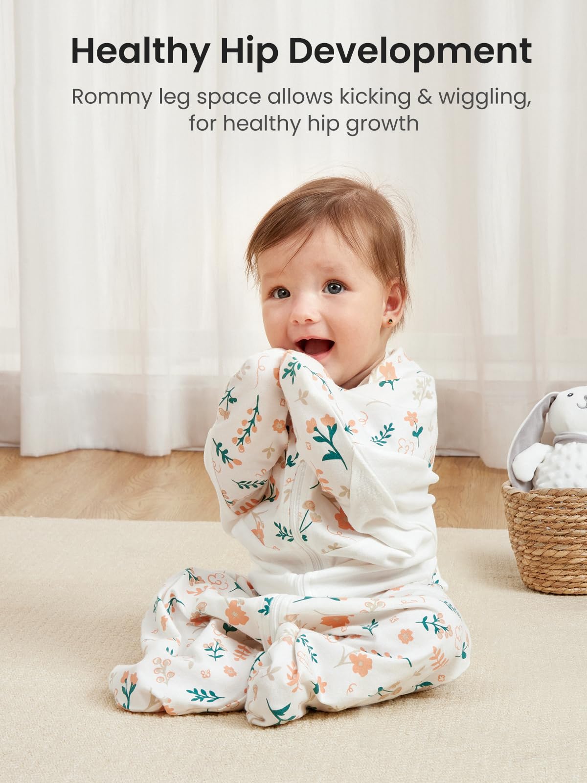 GROWNSY hip-friendly fit supports growing infants with comfort.