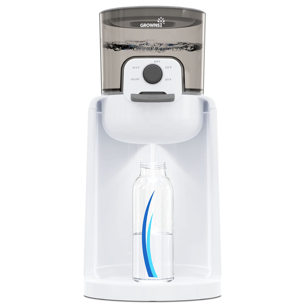 GROWNSY instant bottle warmer dispenses water for quick formula prep during night feeds.
