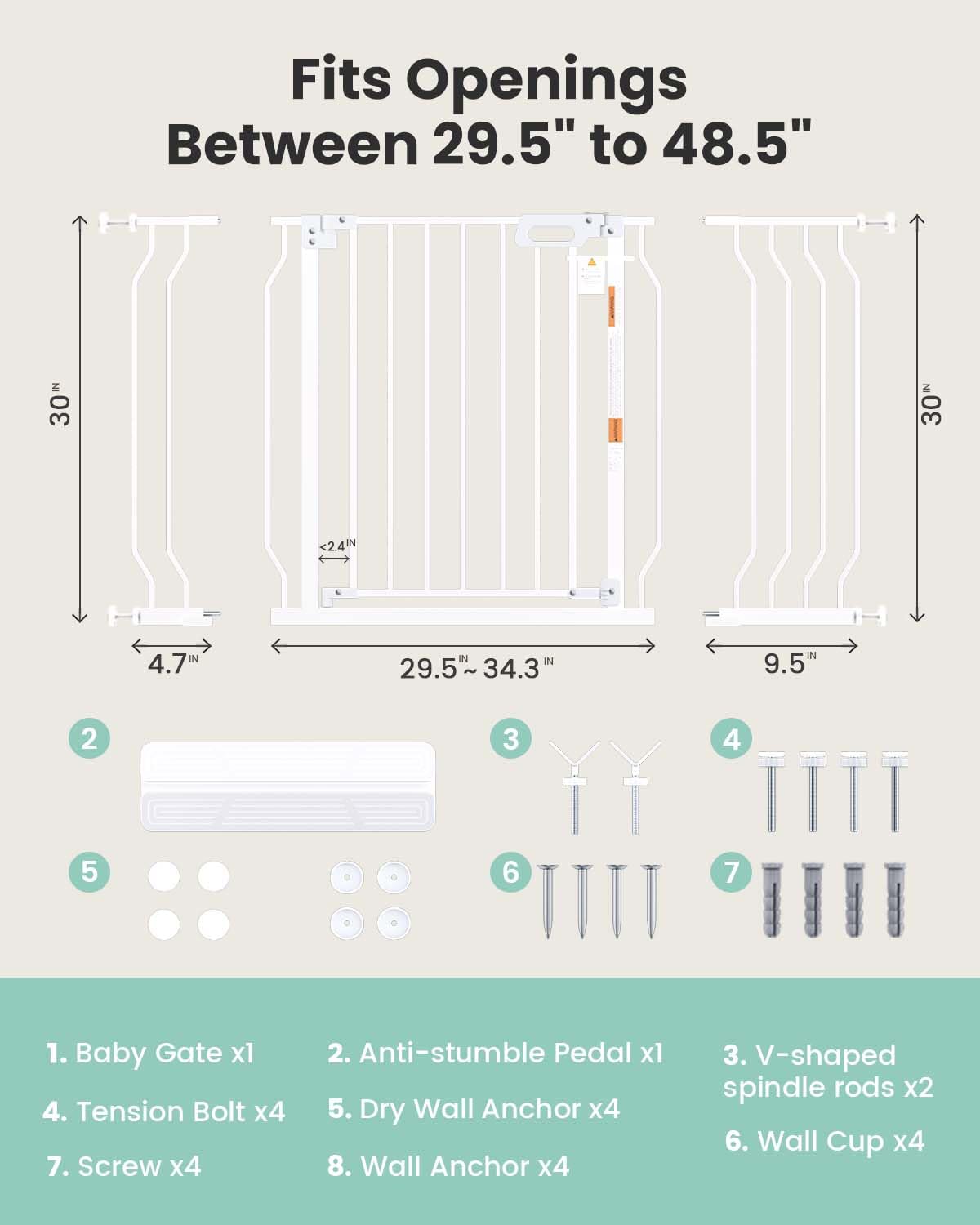 GROWNSY gate 180-degree swing with auto-close—convenient, safe passage