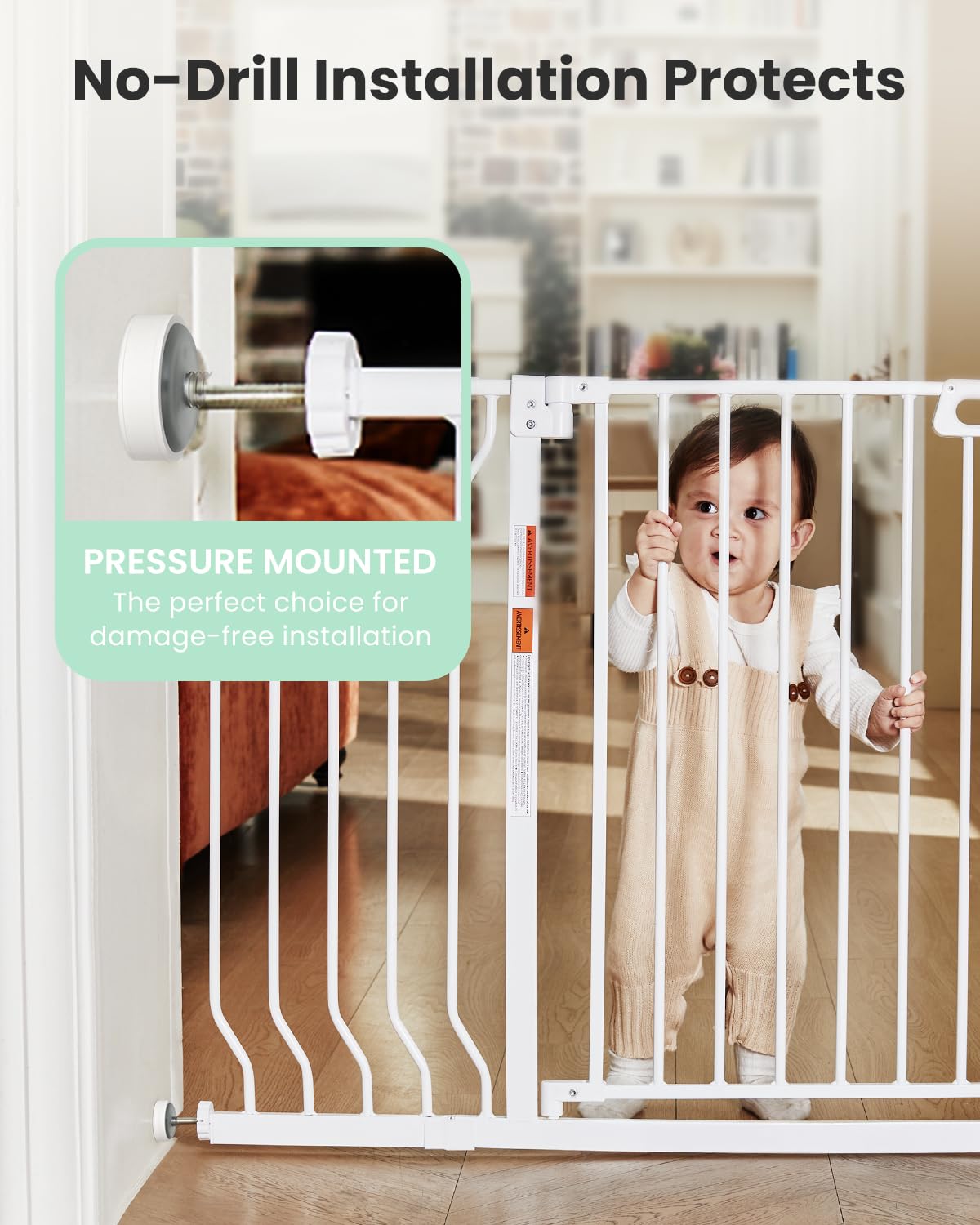 Grownsy Mom's Choice Baby Gate displays auto-close feature for smooth boundary control