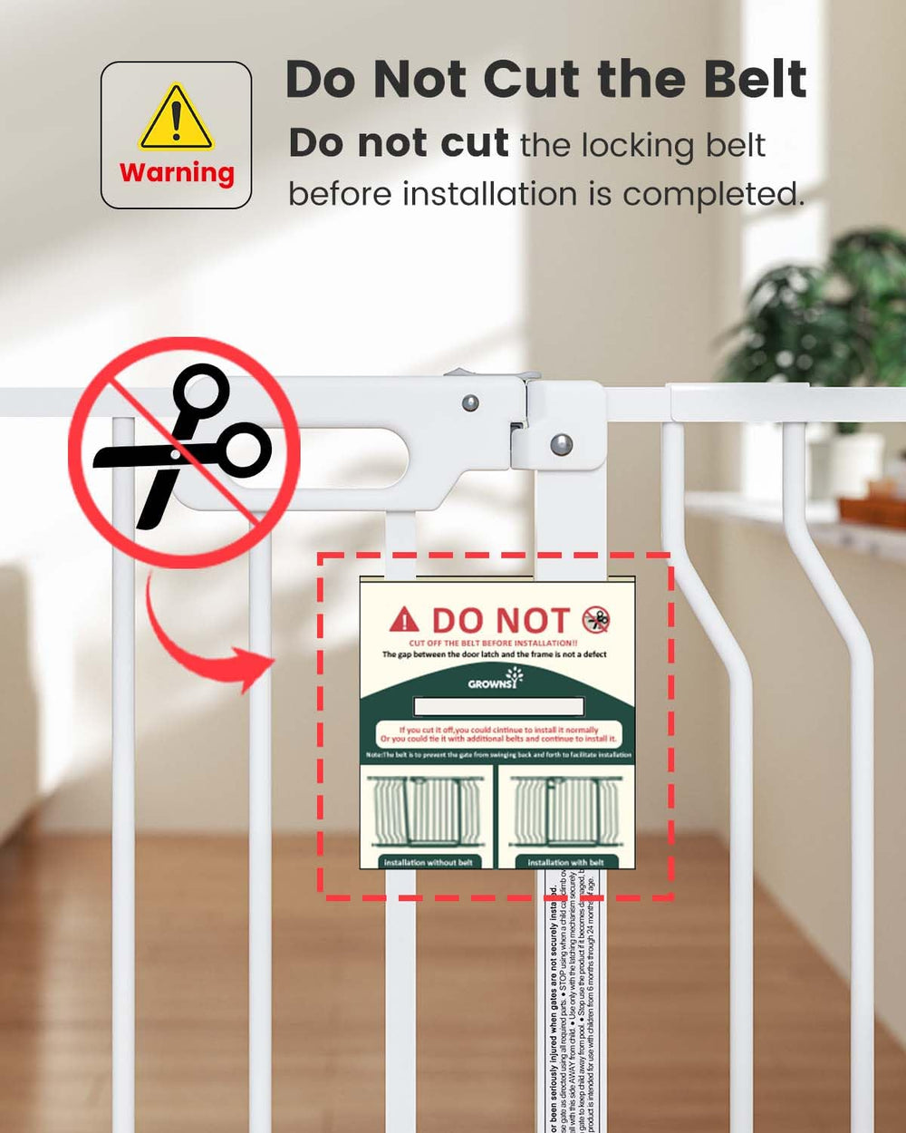 Grownsy Mom's Choice Baby Gate's double-locking mechanism supports one-handed operation