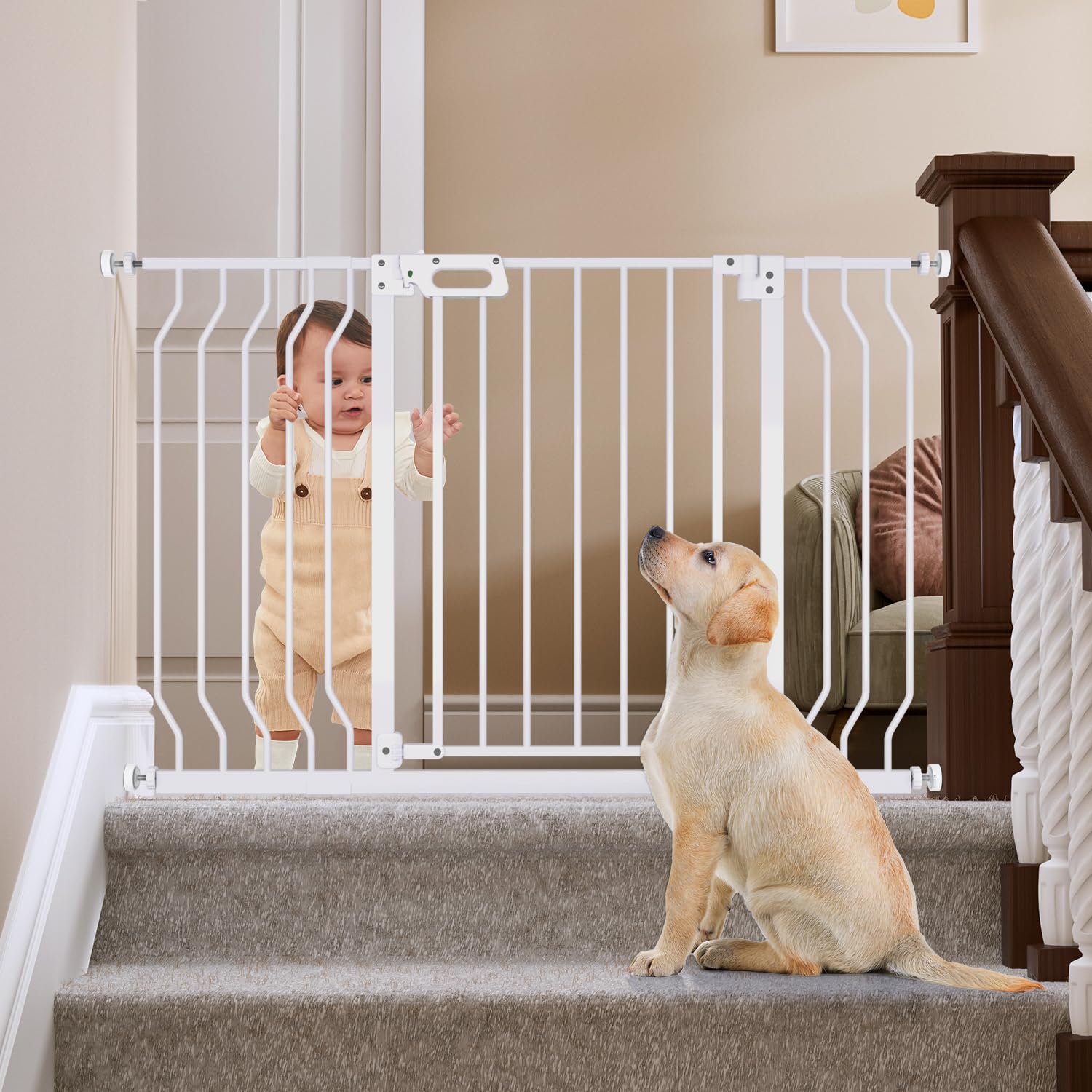 Grownsy Mom's Choice Baby Gate offers a wide walk-through for easy stroller and pet access