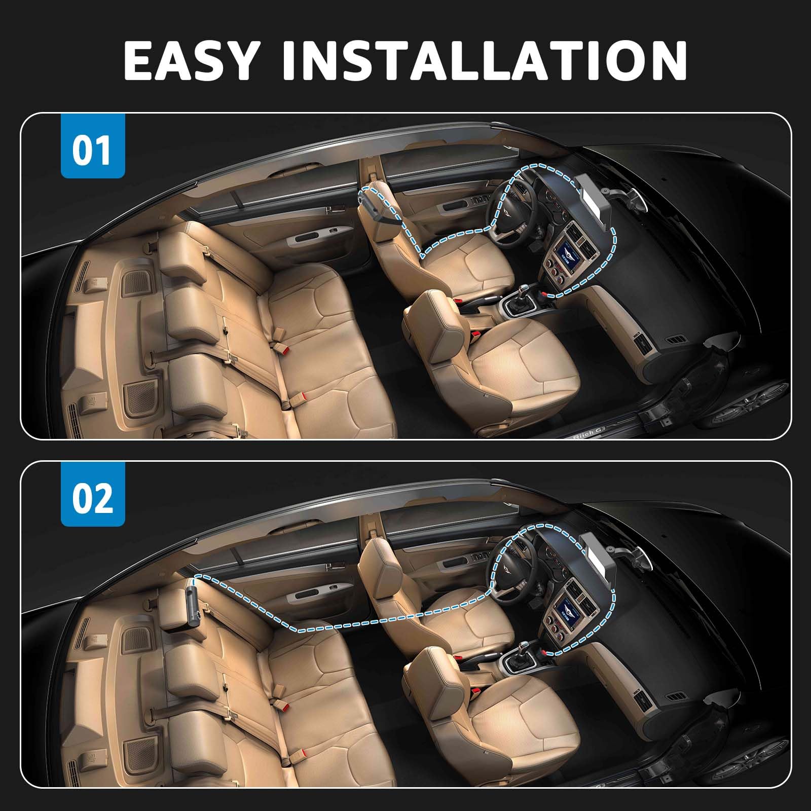 Grownsy monochrome display stays legible in bright sun and dim cabin lighting.