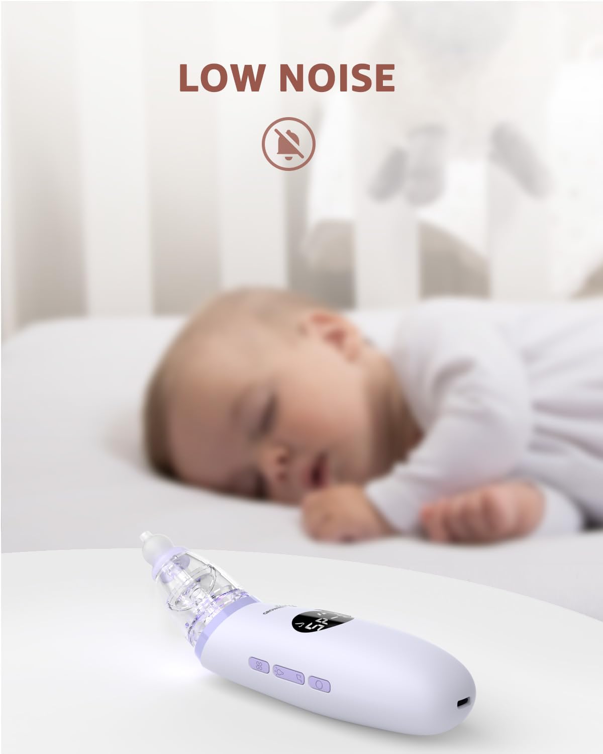 GROWNSY Nasal Aspirator easy-clean tips ensure hygienic nasal care.
