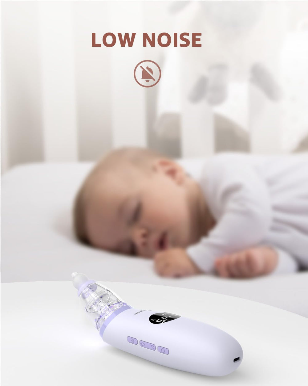 GROWNSY Nasal Aspirator easy-clean tips ensure hygienic nasal care.
