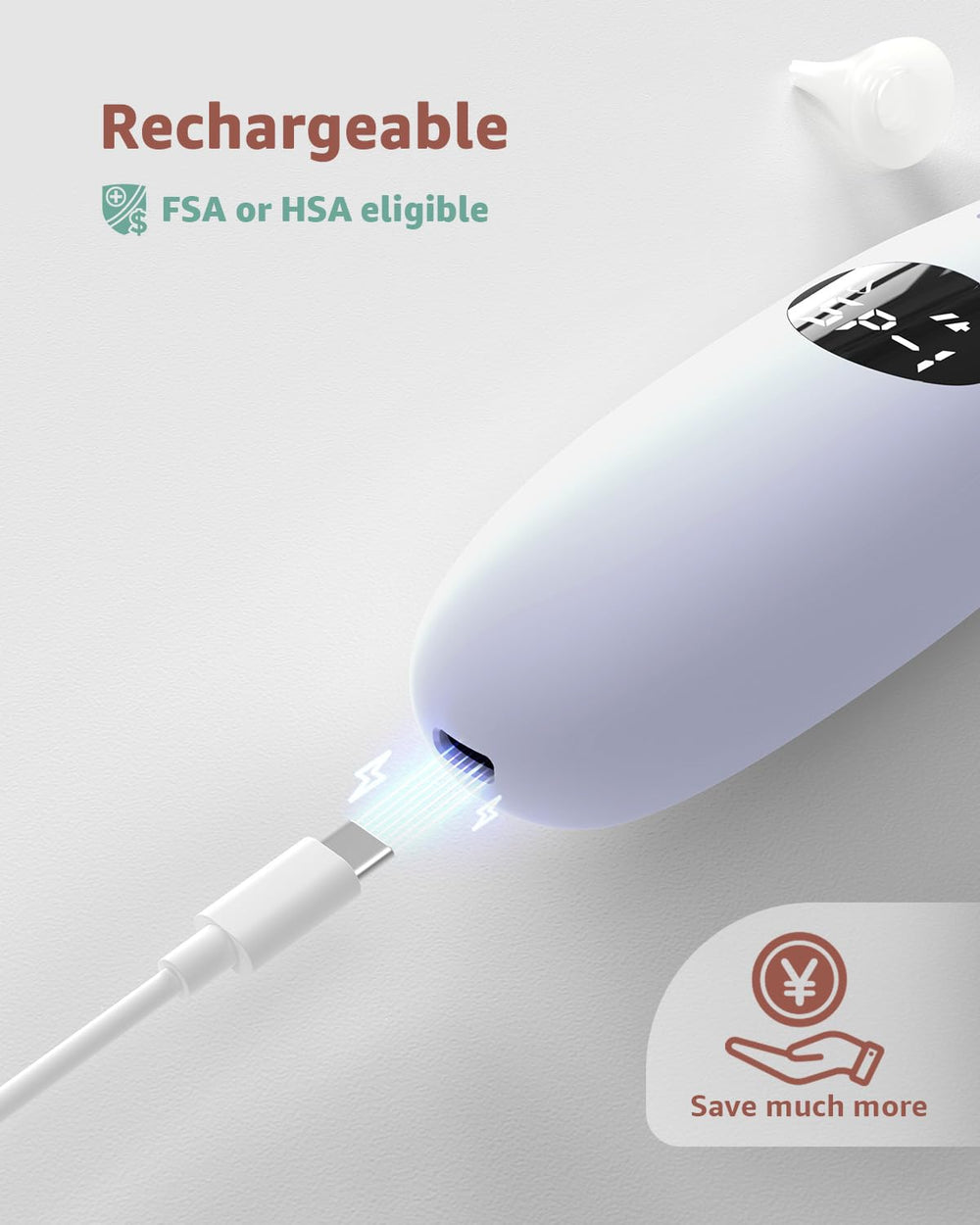 GROWNSY Nasal Aspirator LED light and music provide calming cues during nasal care.