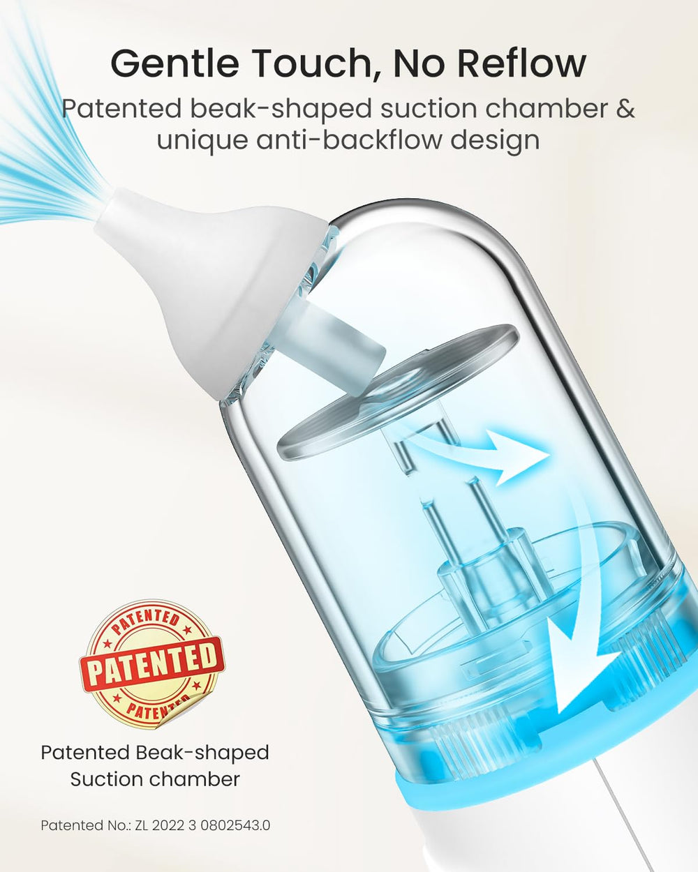 GROWNSY nasal aspirator color light mode and music for distraction