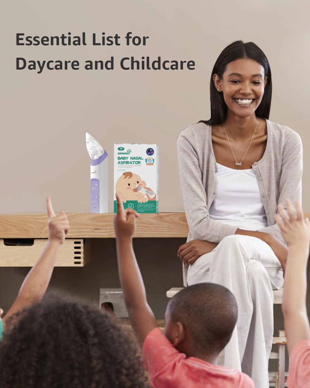 GROWNSY travel case keeps the nasal aspirator ready for trips.