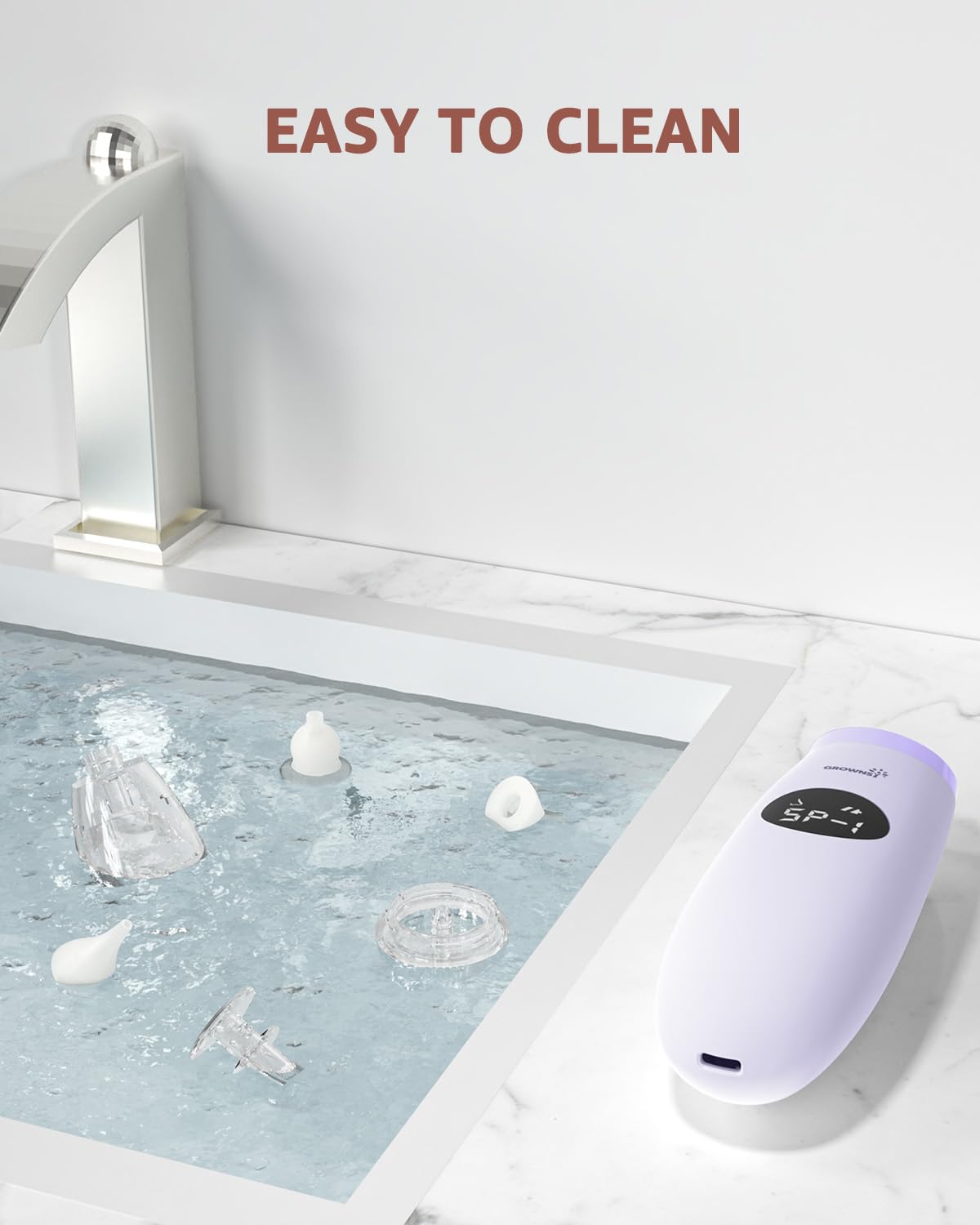 GROWNSY Nasal Aspirator USB charging enables quick, ready-to-use sessions.
