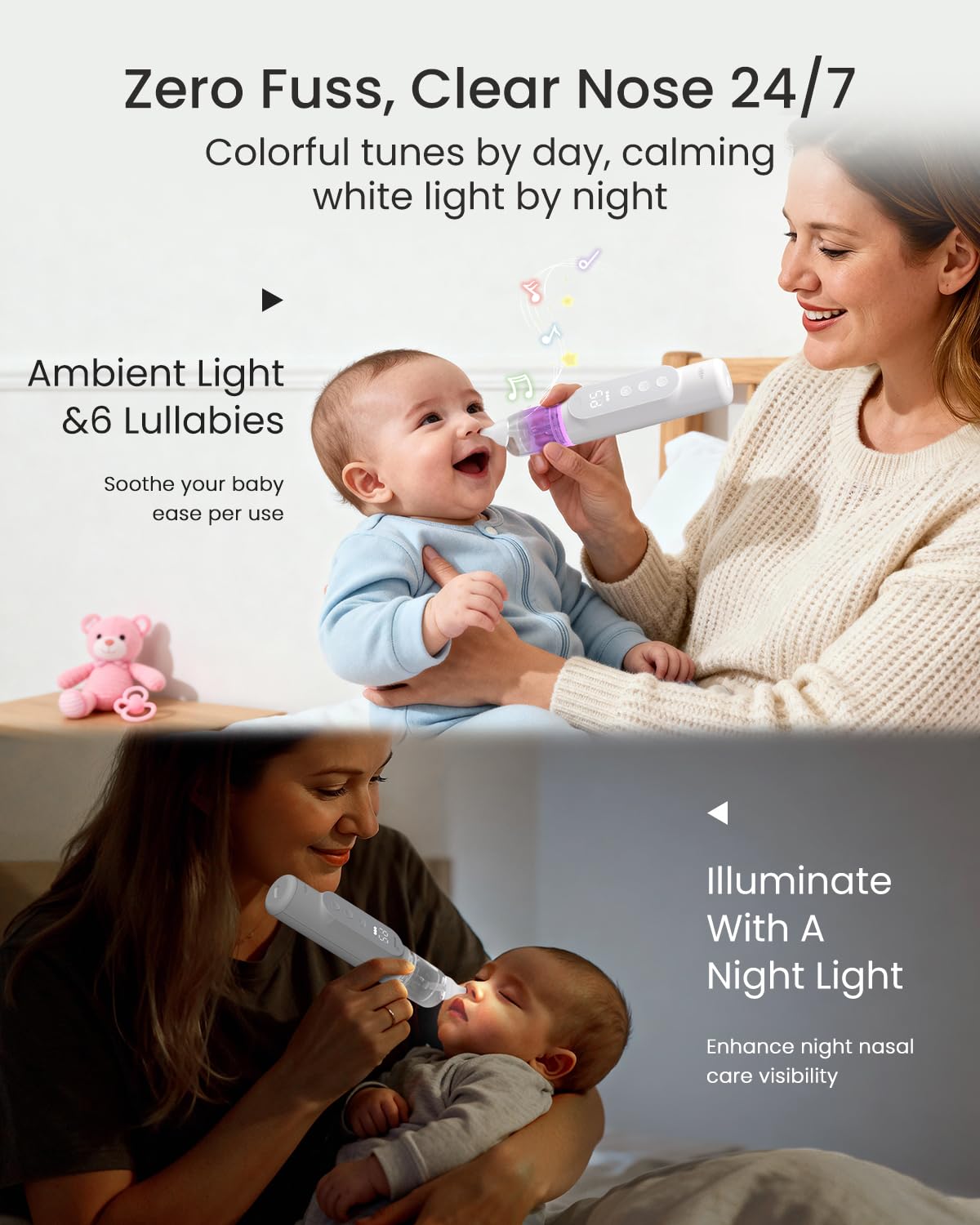 GROWNSY nasal aspirator waterproof body ready for easy cleaning