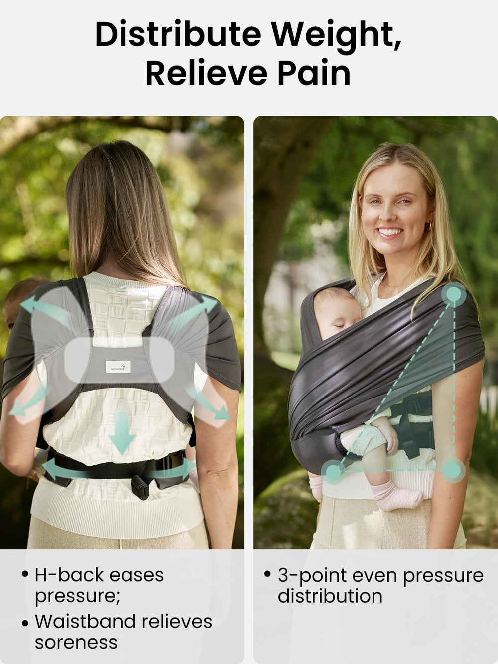 GROWNSY newborn-to-toddler wrap enables hands-free bonding on the go