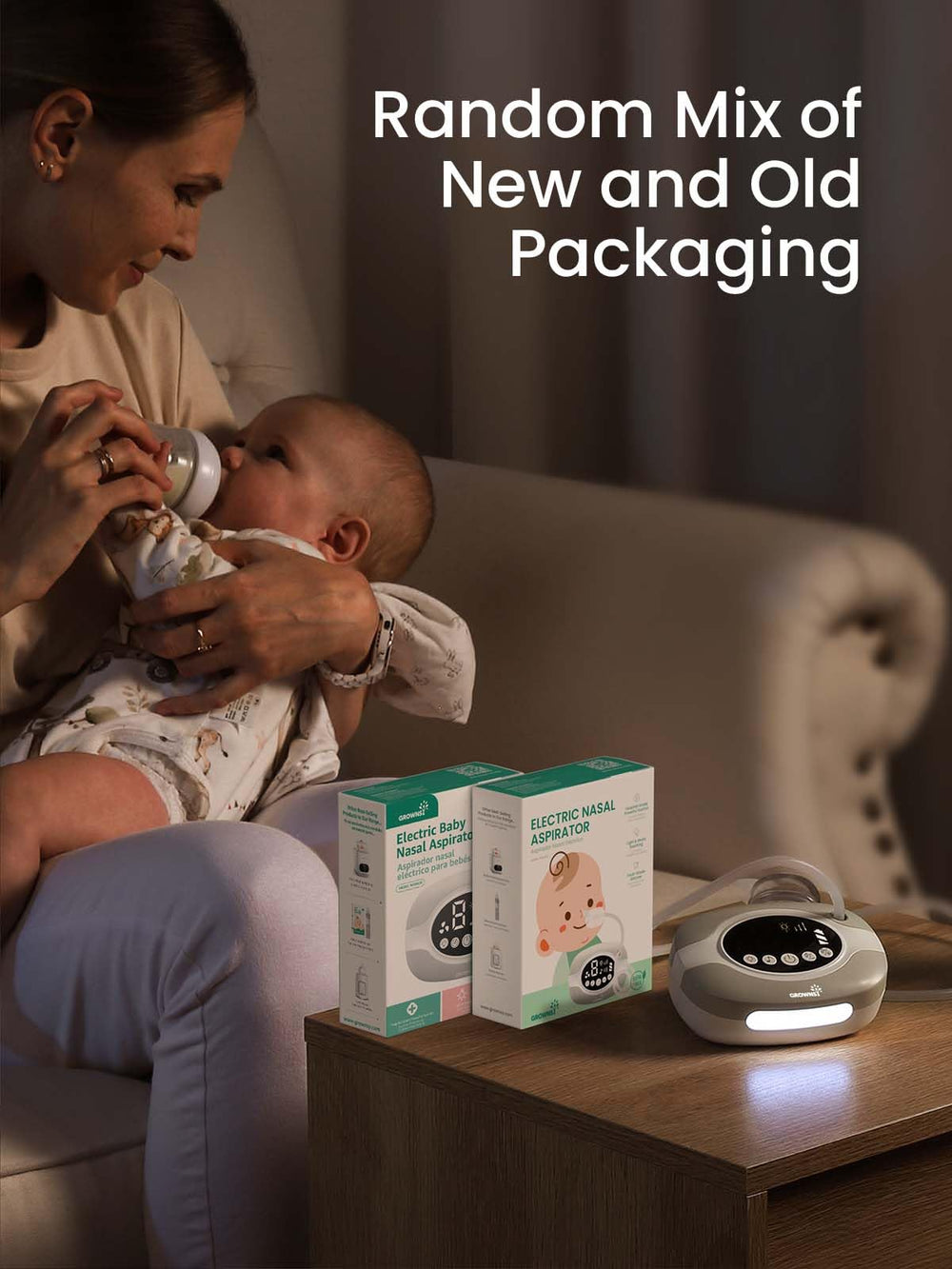 GROWNSY nose suction USB charging port keeps device ready during busy days.