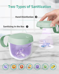 GROWNSY Pacifier Sanitizer Green USB charging port for on-the-go power.