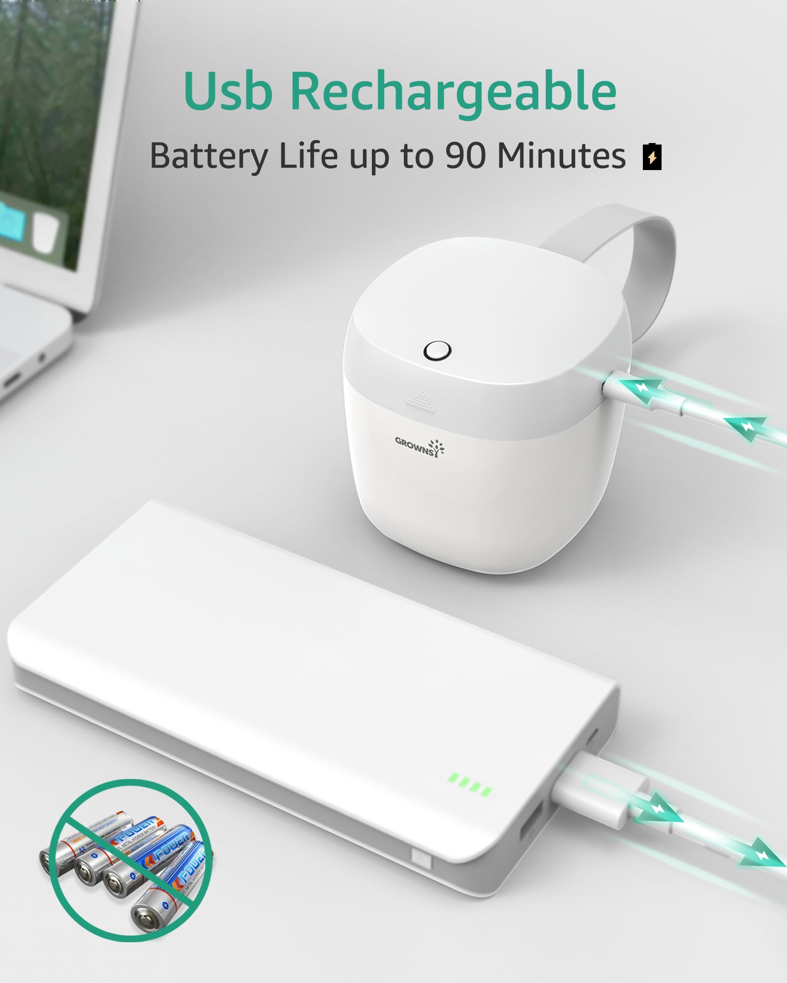 GROWNSY pacifier sanitizer strap attachment enables easy on-the-go use.