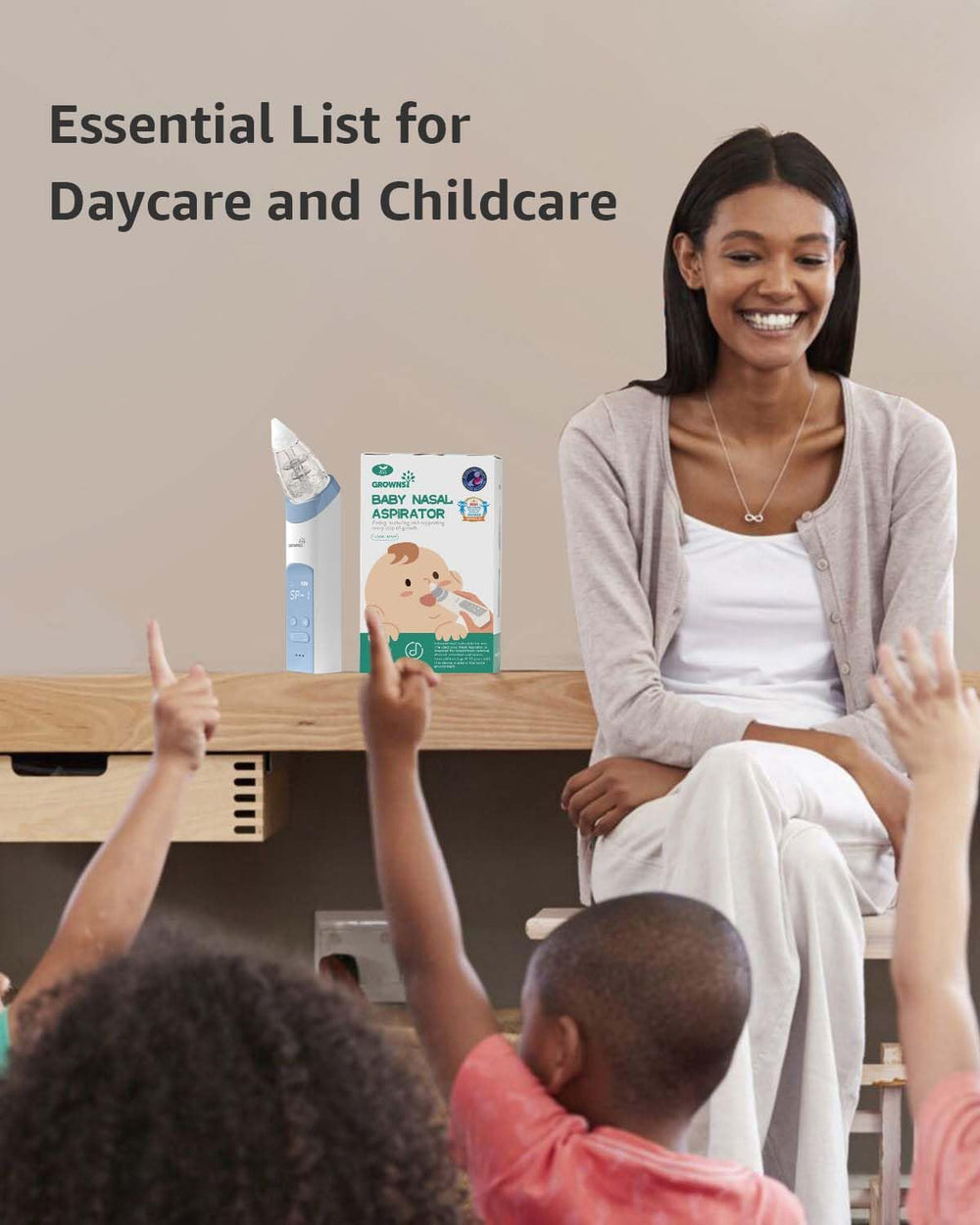 GROWNSY ultra-quiet motor delivers a calm nose-cleaning session.