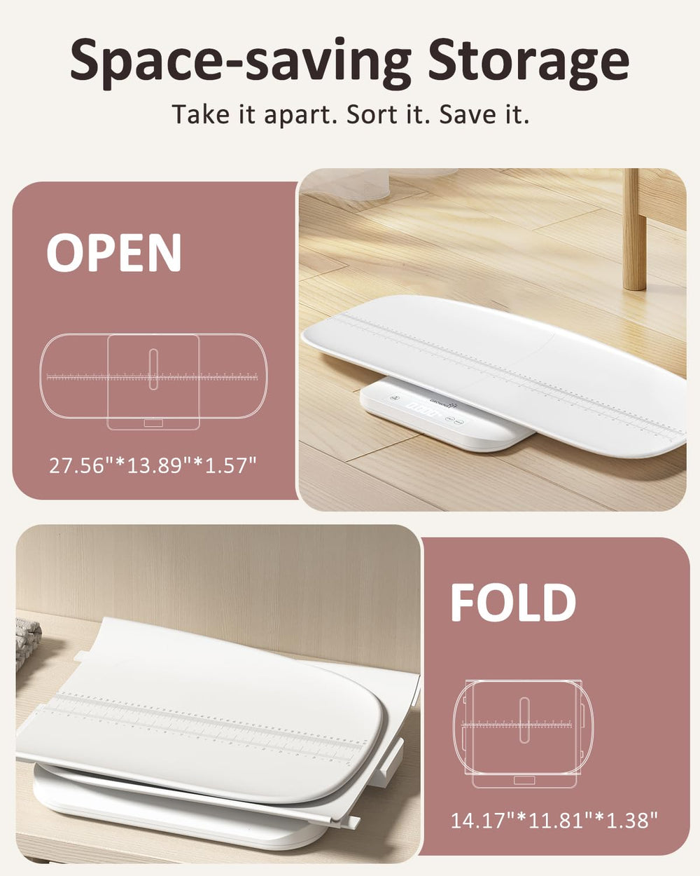 GROWNSY Scale non-slip feet keep it secure during use.