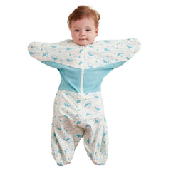 Growns y transitional swaddle starfish design shows cozy arm guidance for calmer sleep