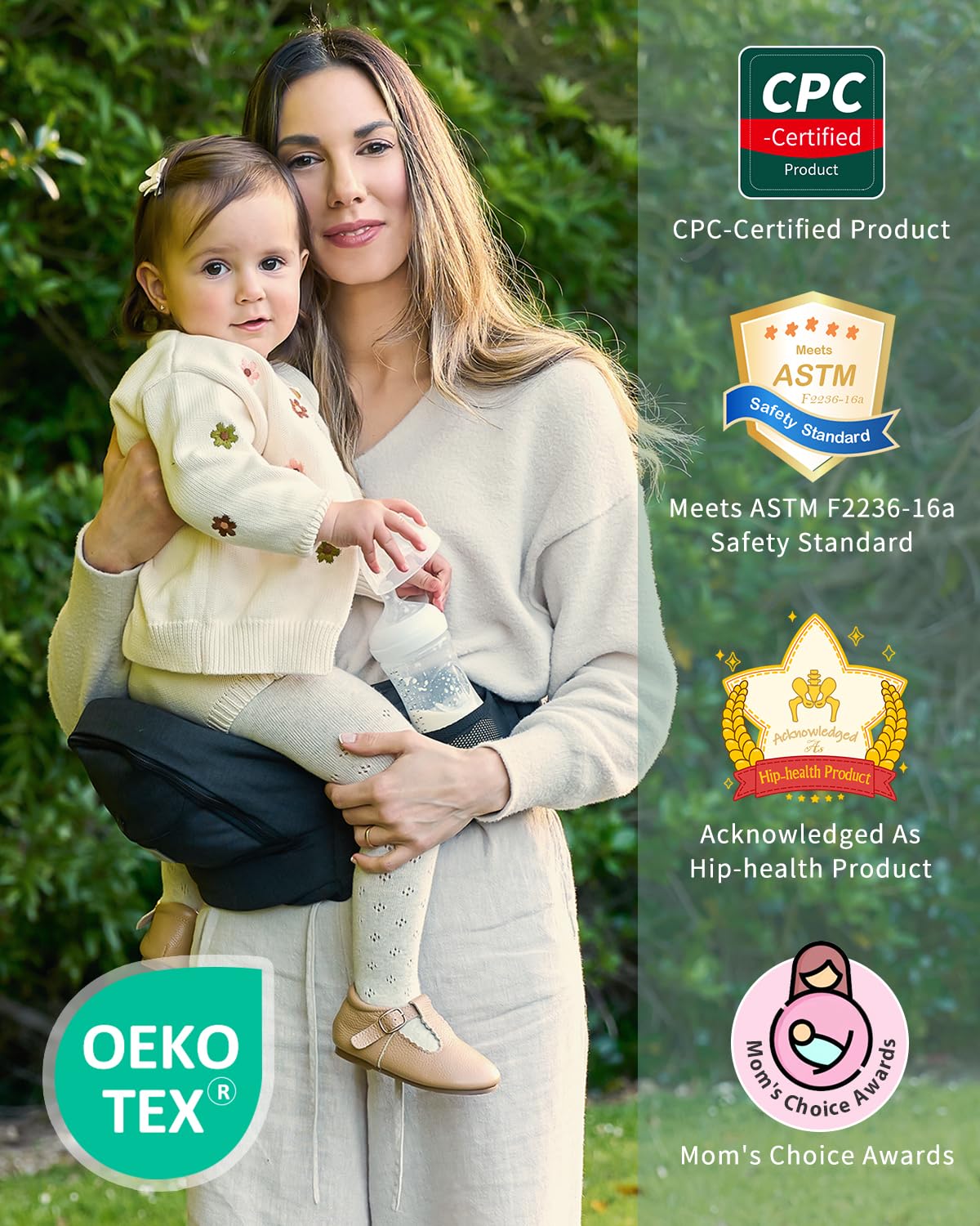 Grownsy two-way pocket zipper offers convenient access on the move.