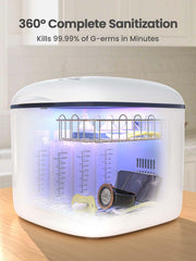 GROWNSY UV Sanitizer Dryer open lid enables easy access for daily bottle cleaning