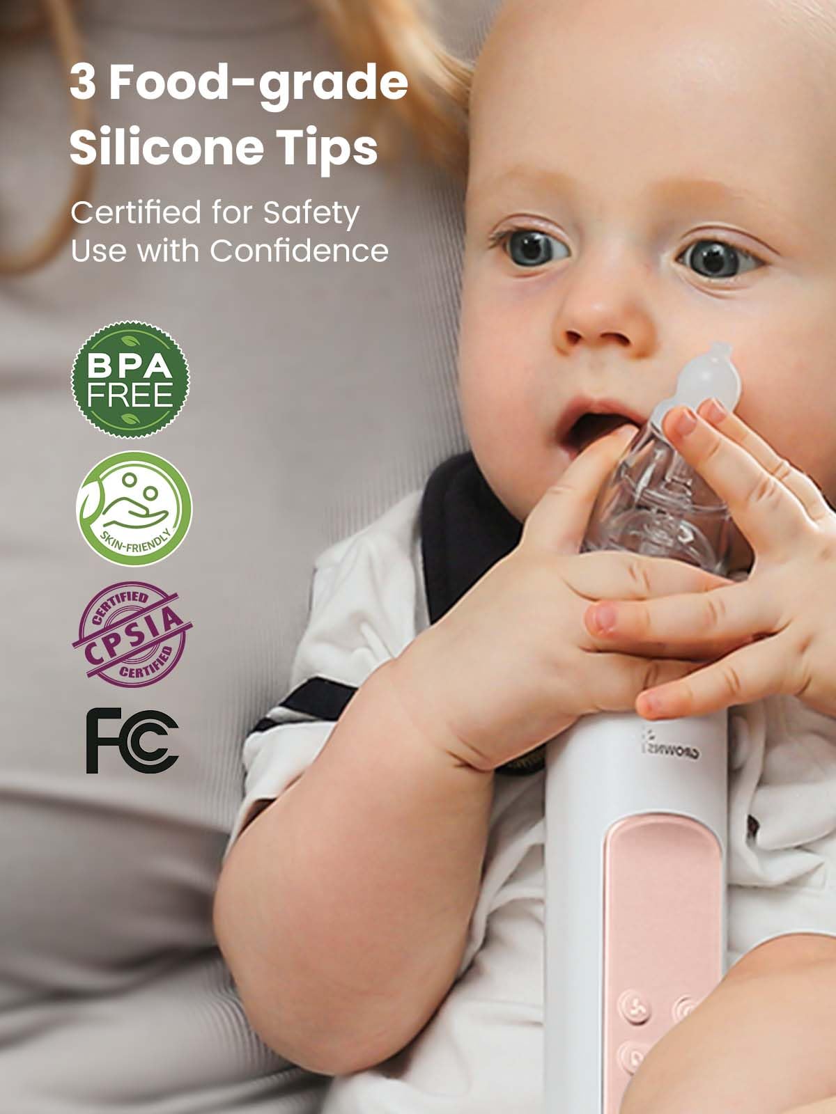 Grownsynasal-aspirator-pink detachable snot chamber is easy to clean
