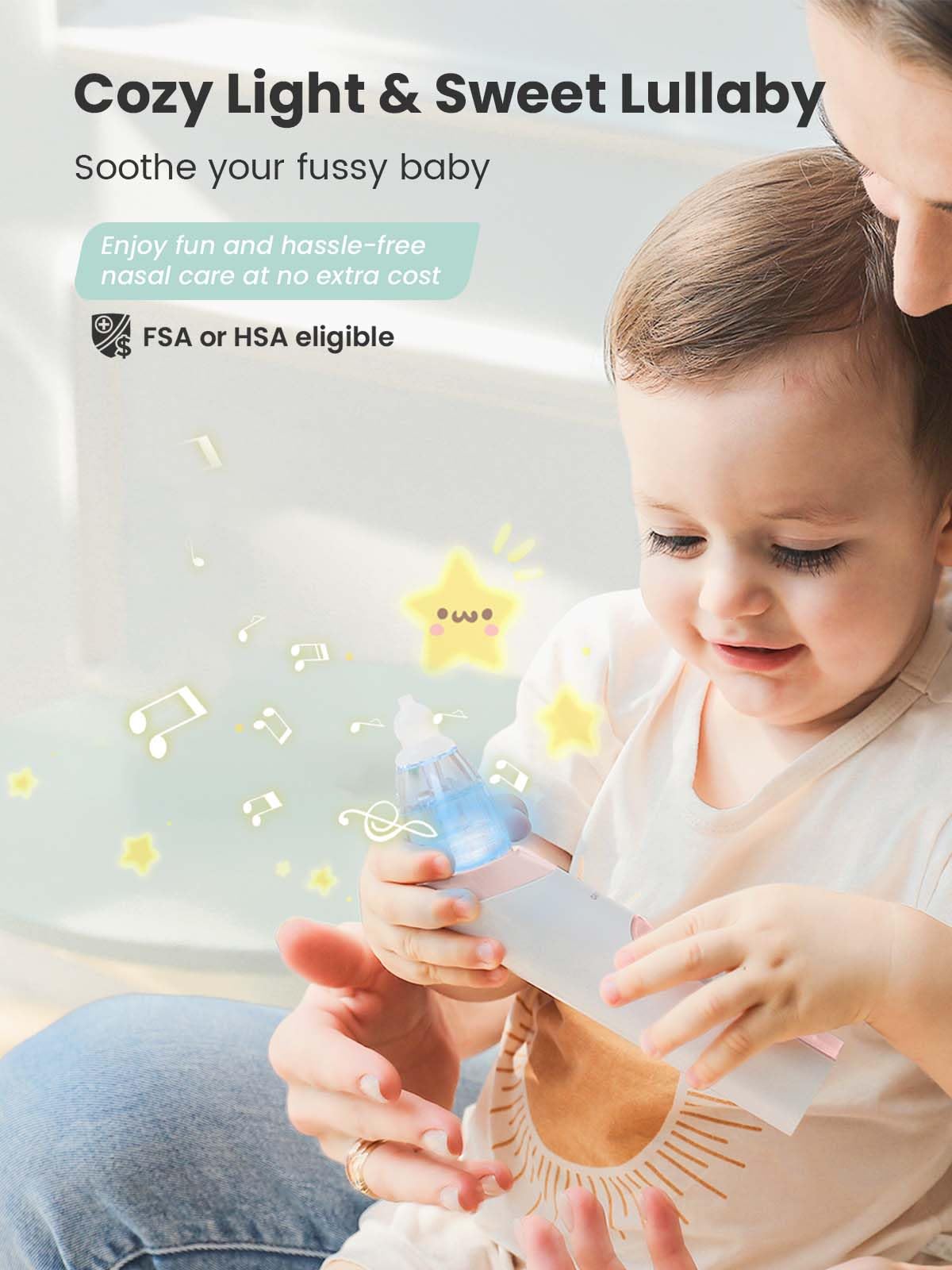 Grownsynasal-aspirator-pink music and light show calming distractions