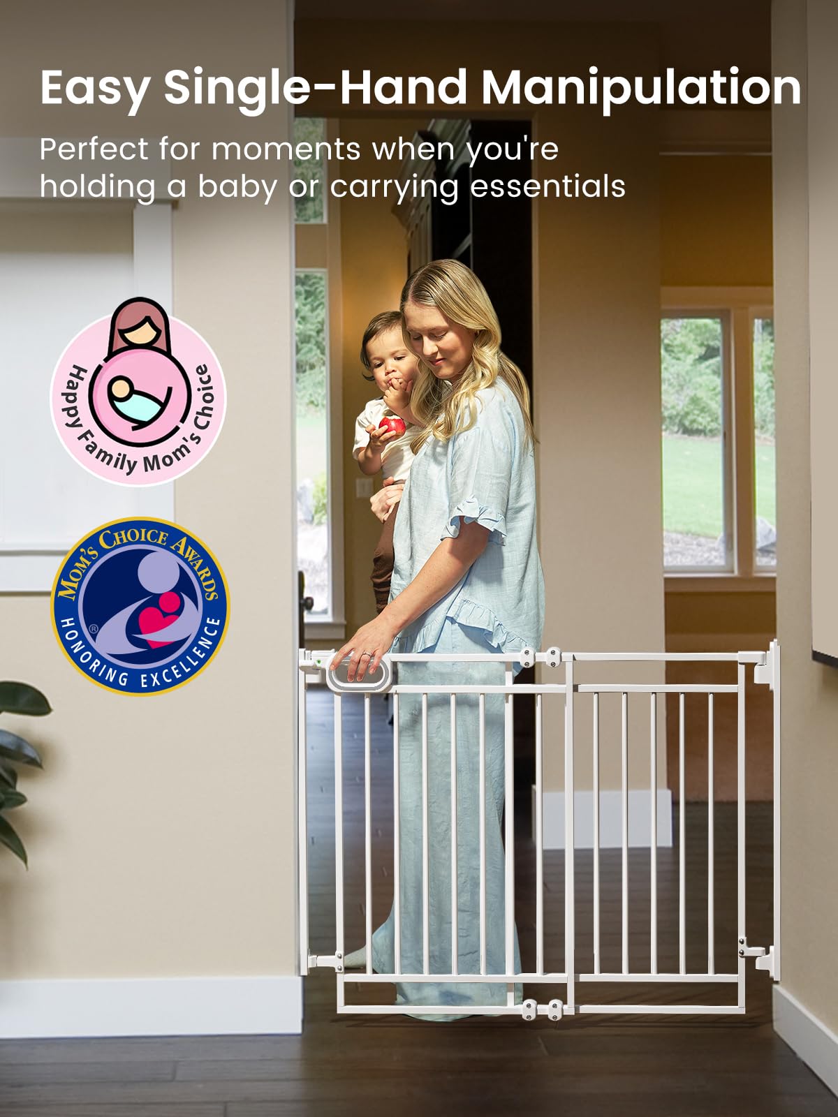 GROWNSY screw-in installation securing the gate to a doorway.