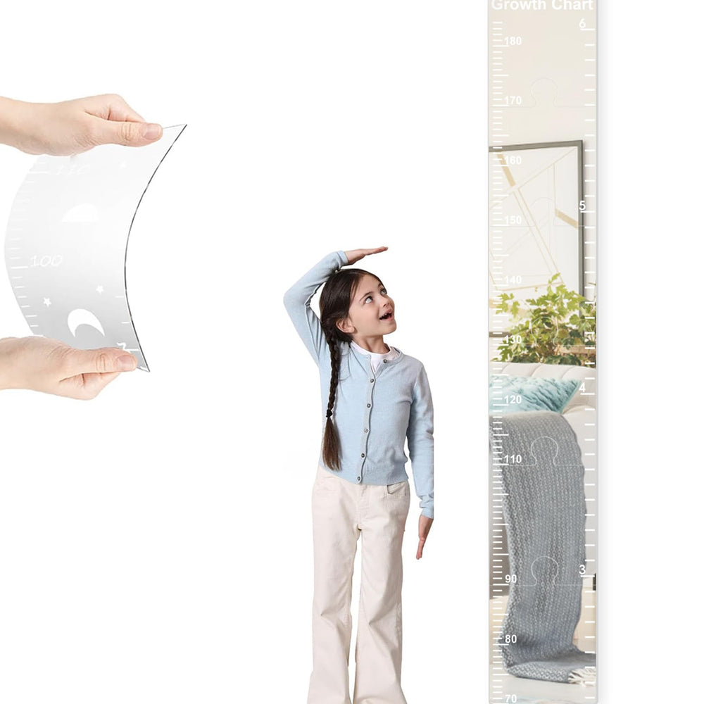 Growth Chart Mirror full-height view for safe, reflective height tracking in any nursery