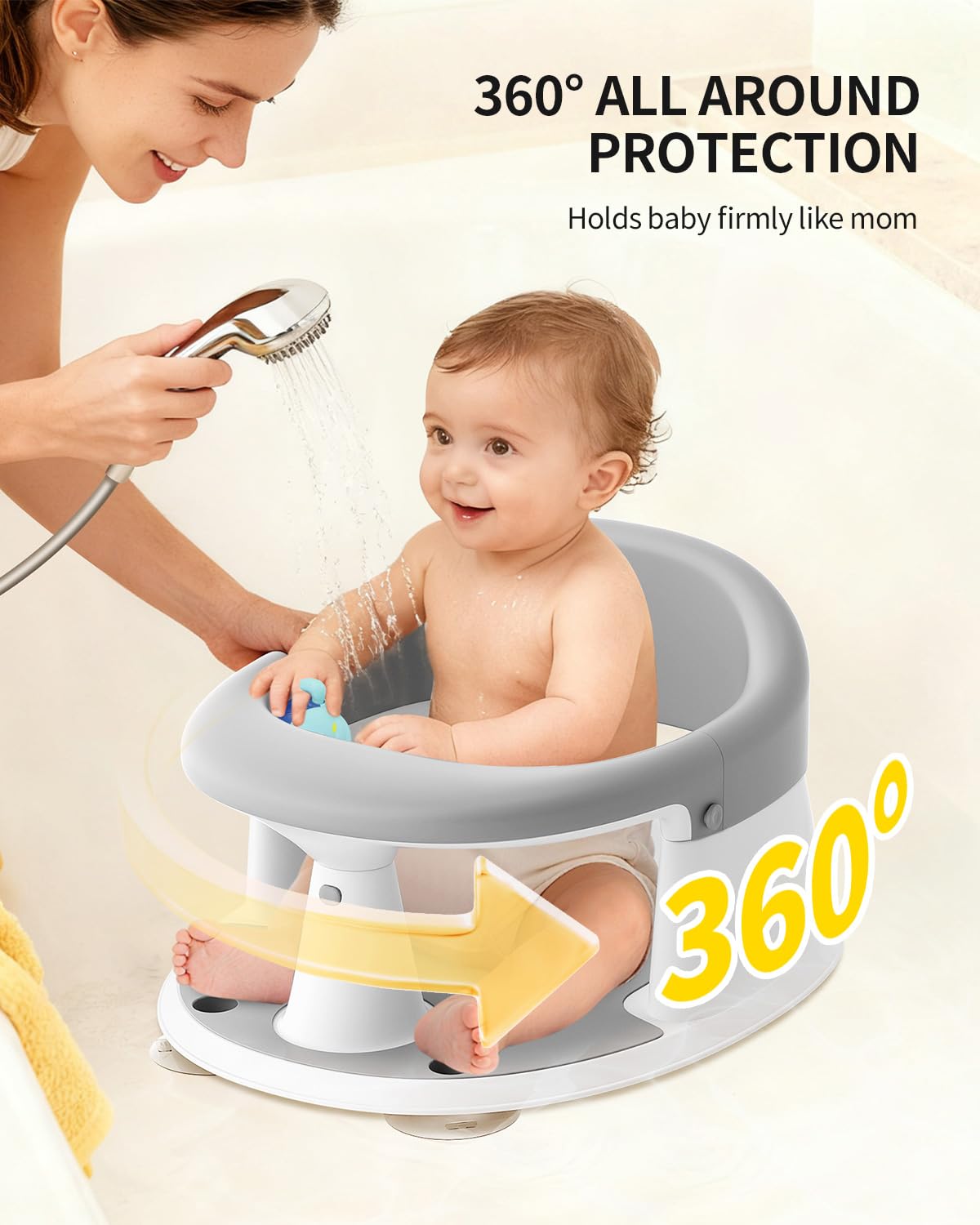 GrowthFun bath toys included for interactive bath time