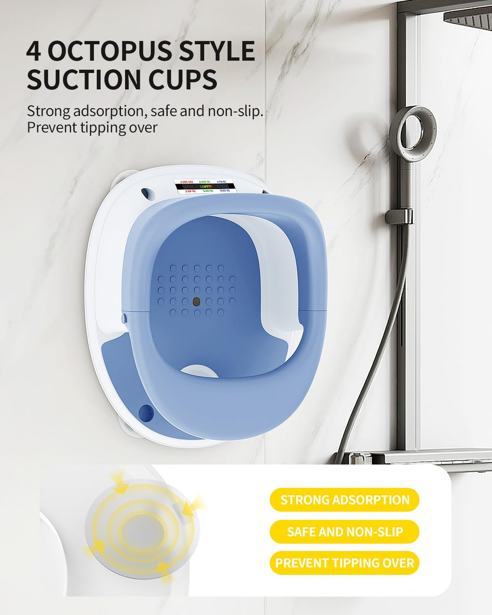 GrowthFun bath-seat-tub-fit demonstrates compatibility with most tubs for flexible use