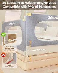 GrowthFun bed rail 30-level height adjustment fits various mattress thicknesses