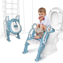 GrowthPic toddler potty seat front view blue, sturdy frame supports safe everyday use