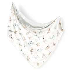 GRSSDER baby blanket animals print folded for a cozy swaddle option.