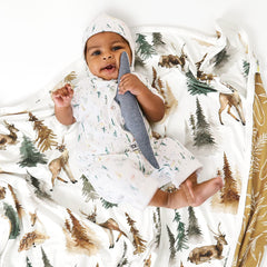 GRSSDER double-layer blanket in deer beige offers versatile 34W x 44L size for swaddle or play.