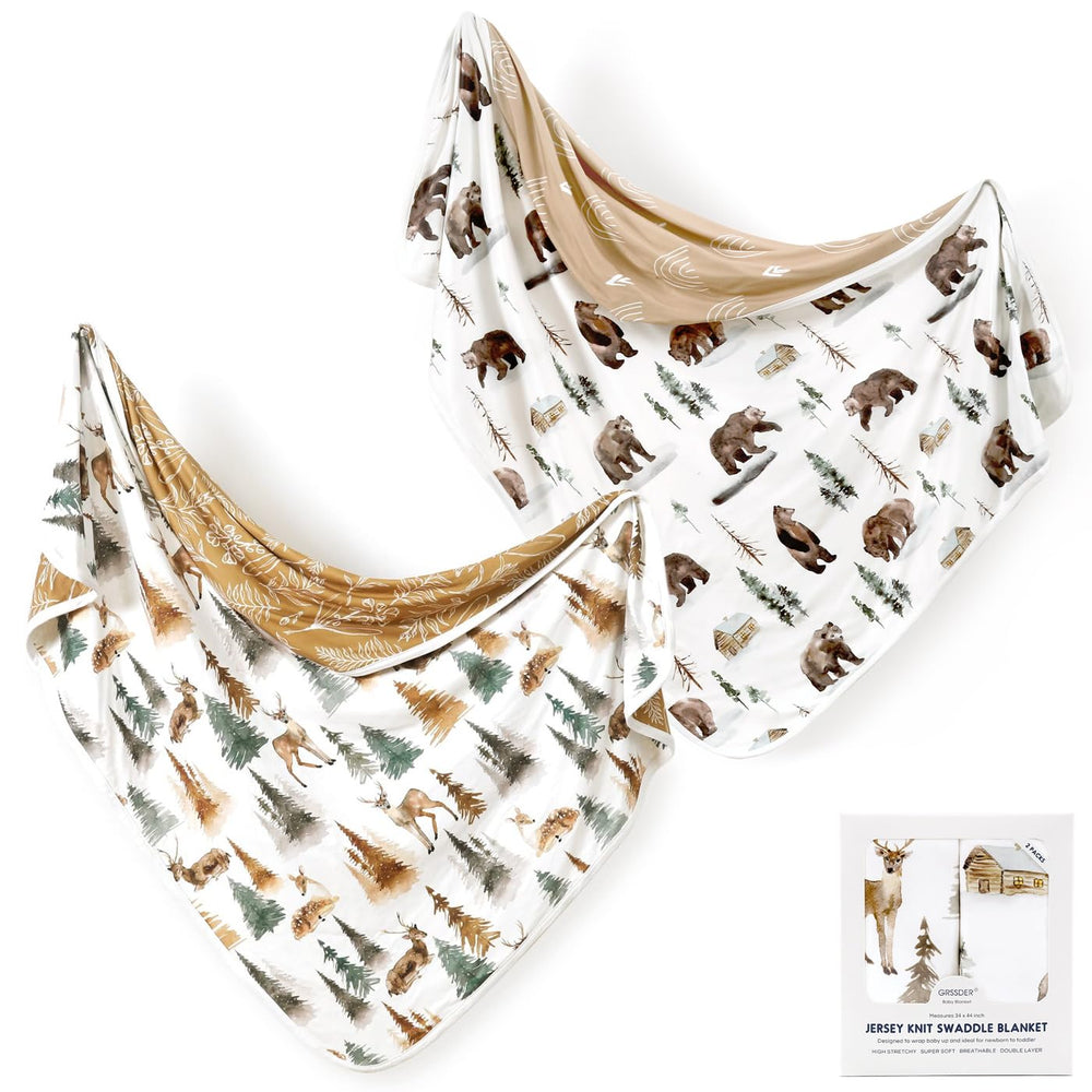 GRSSDER baby blanket deer design close-up for cozy swaddle warmth.